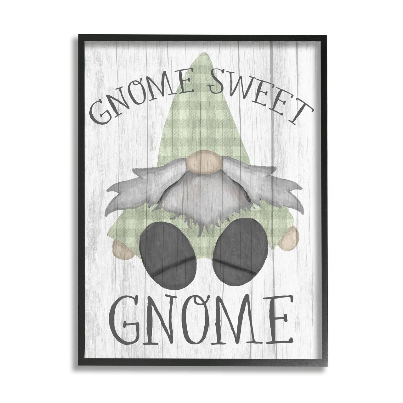 Stupell Industries Gnome Sweet Gnome in Black Frame Wall Art